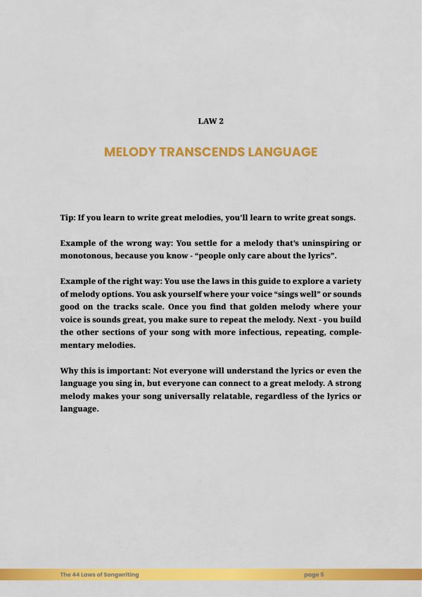 Law 2: Melody Transcends Language